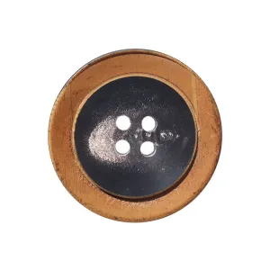 18 - 28mm Round 4 Hole Black Horn Buttons for Vintage Suit Jackets and Trench Coats 2PCS