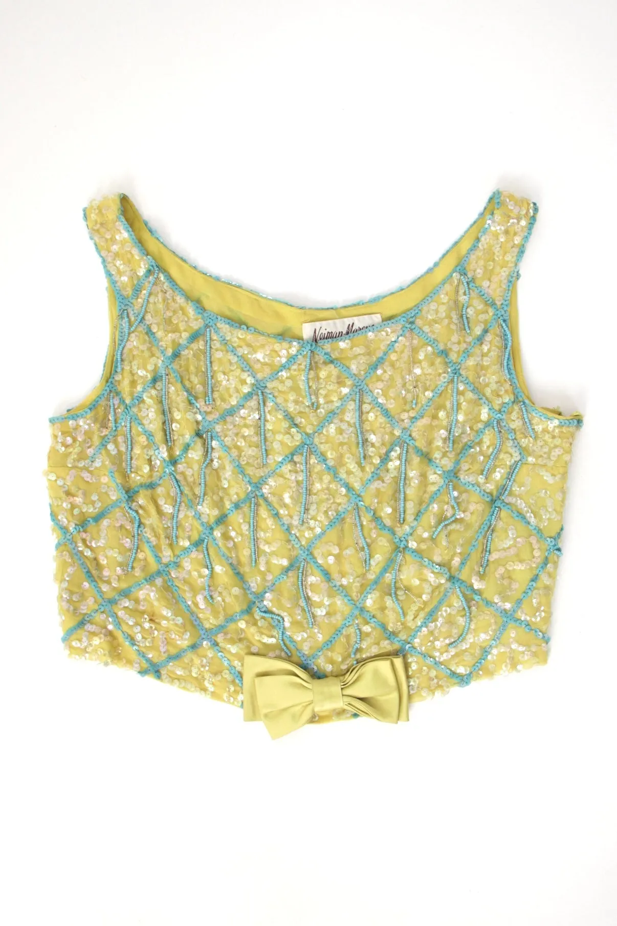 1960s Neiman Marcus Sequin Beaded Top