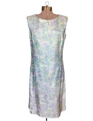 1960s Shift Dress Floral Watercolor