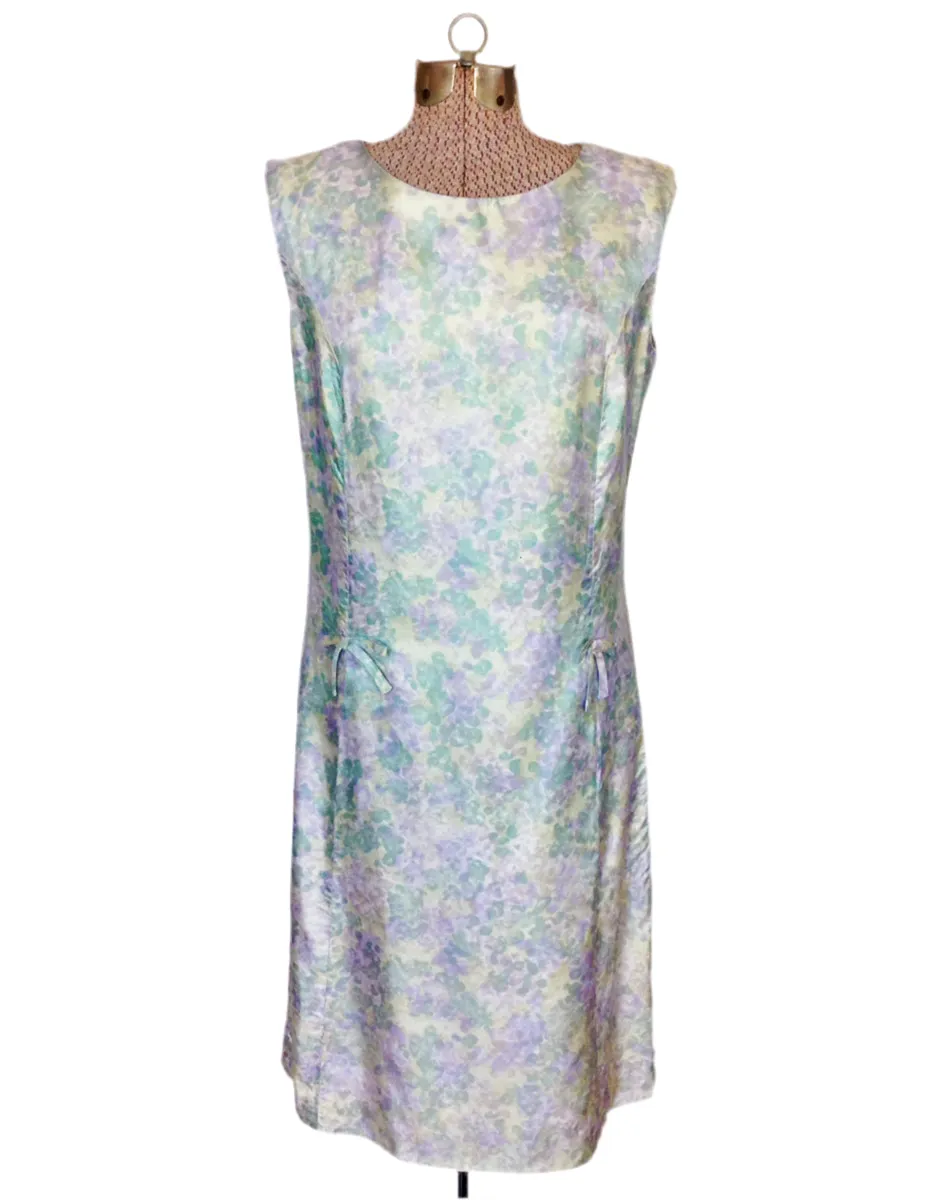 1960s Shift Dress Floral Watercolor