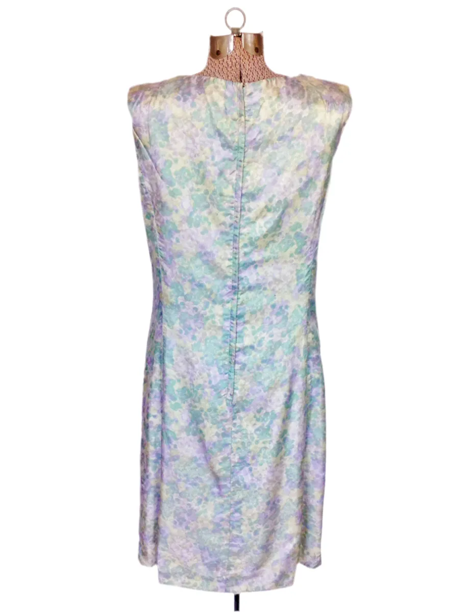 1960s Shift Dress Floral Watercolor