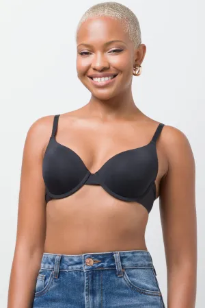 2 Pack Smooth Bonded Wing T-Shirt Bras Black And Natural