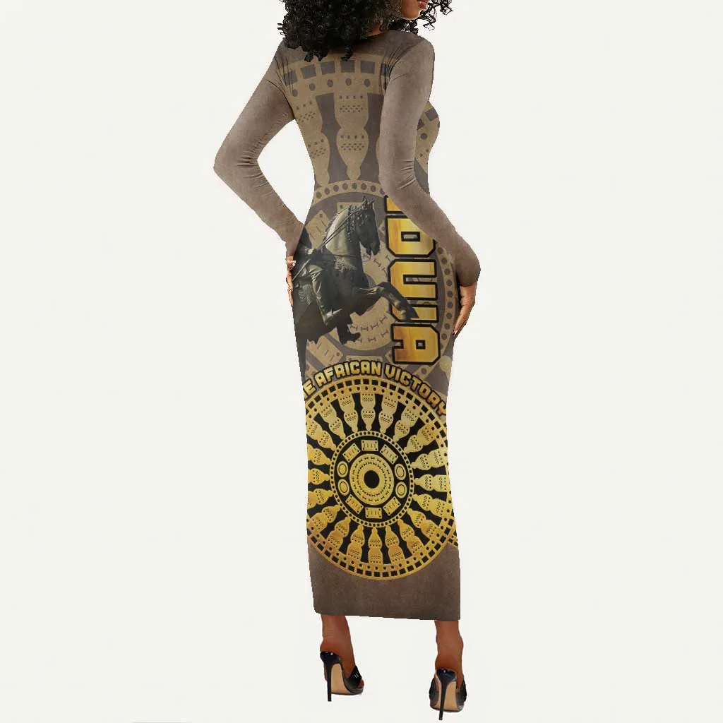 Adwa Victory Day Long Sleeve Bodycon Dress Adwa Battle Shield - Vintage Style LT15