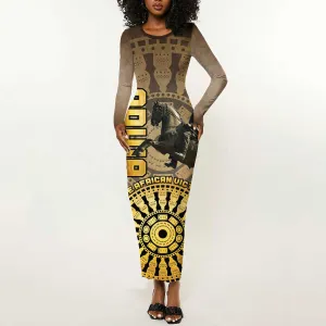 Adwa Victory Day Long Sleeve Bodycon Dress Adwa Battle Shield - Vintage Style LT15