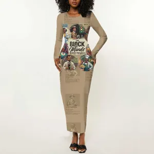 Africa Black Invention Long Sleeve Bodycon Dress The Black Minds Behind Progress DT03