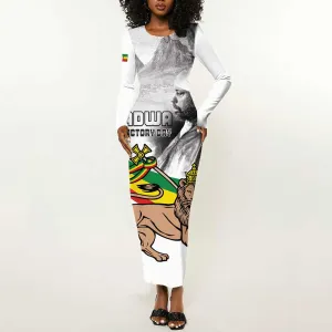 African Victory Menelik II Long Sleeve Bodycon Dress Battle Of Adwa LT15