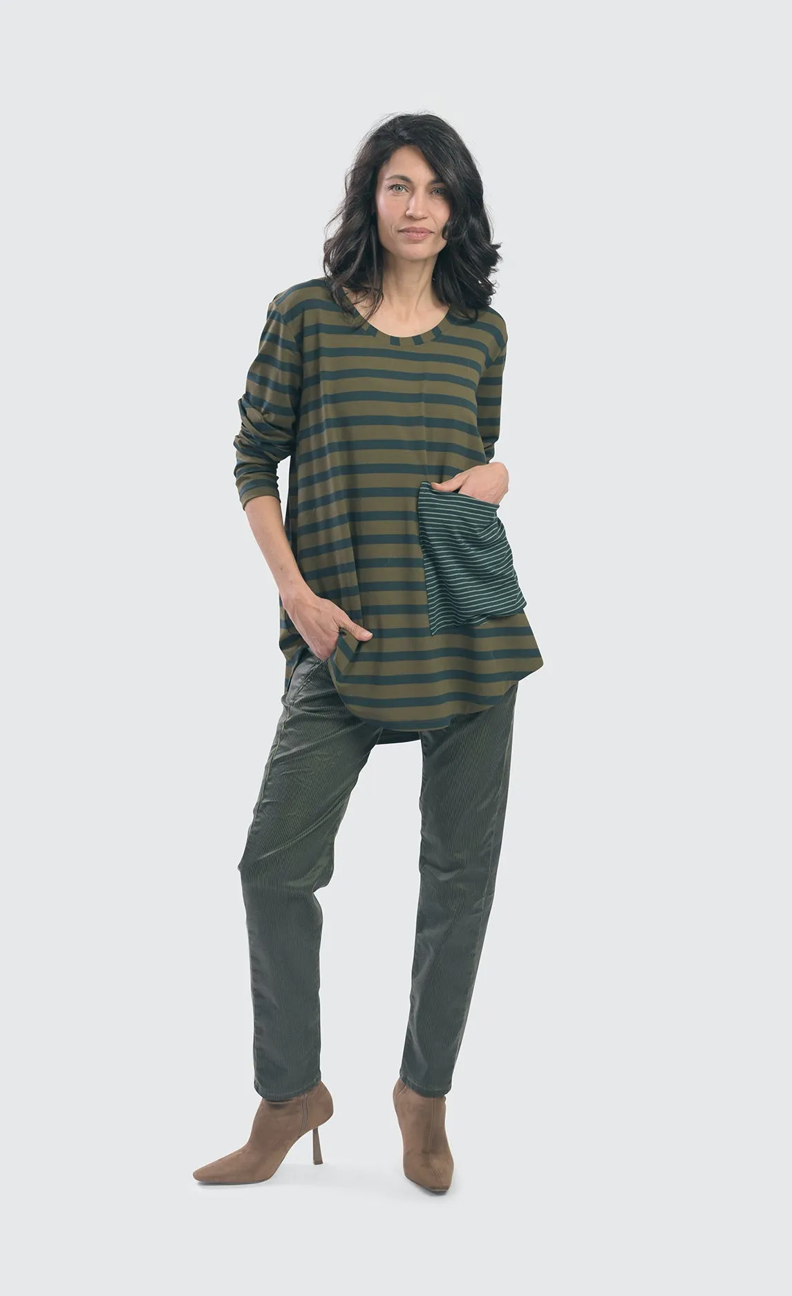 Alembika Forest Spruce Stripe Pocket Top