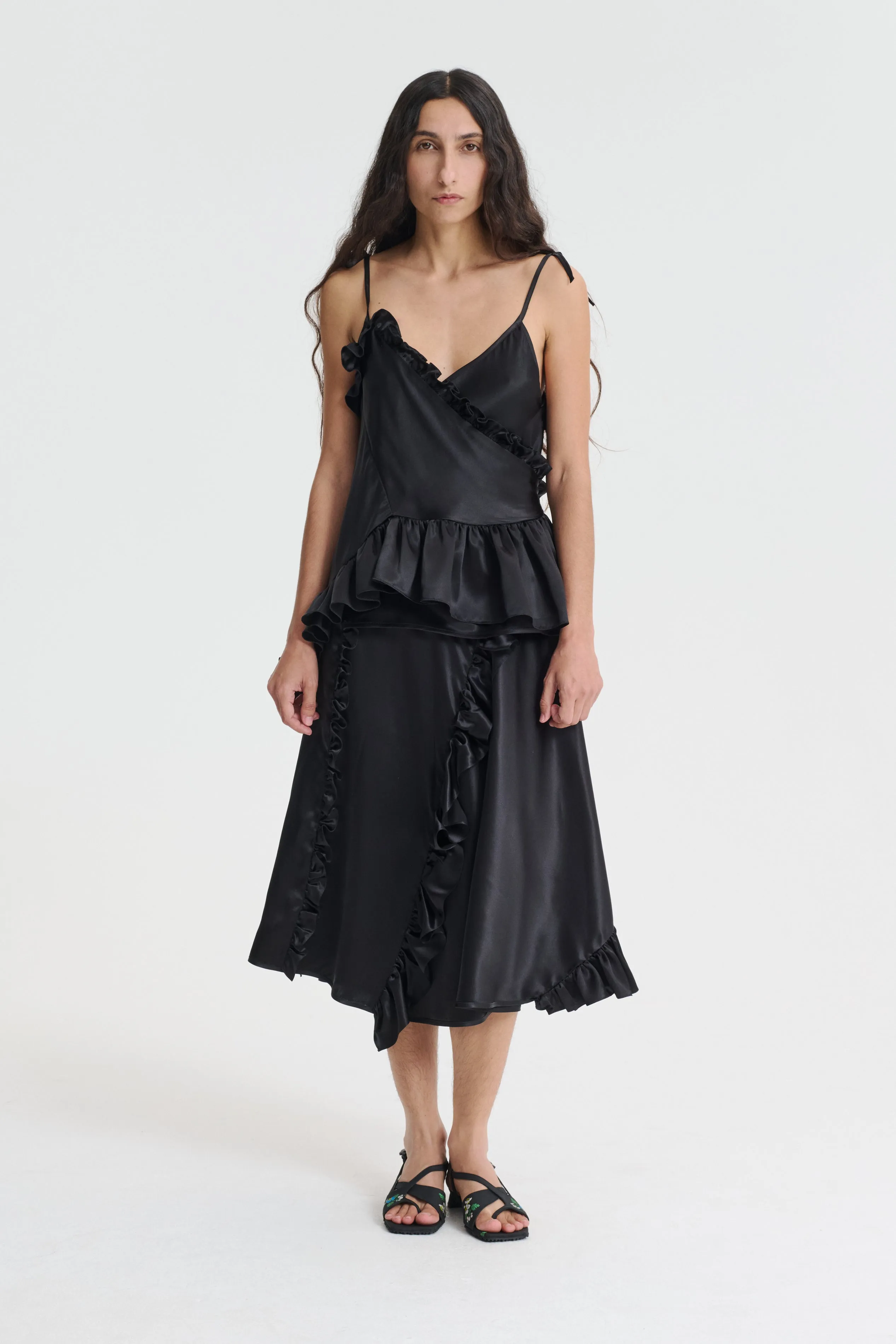 ALESSANDRA | TOP SILK SATIN BLACK