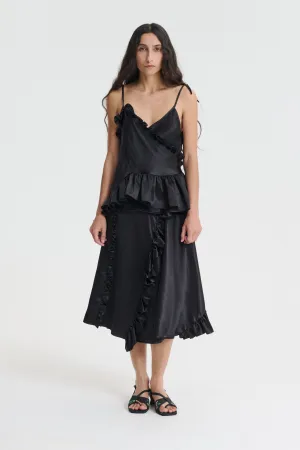 ALESSANDRA | TOP SILK SATIN BLACK