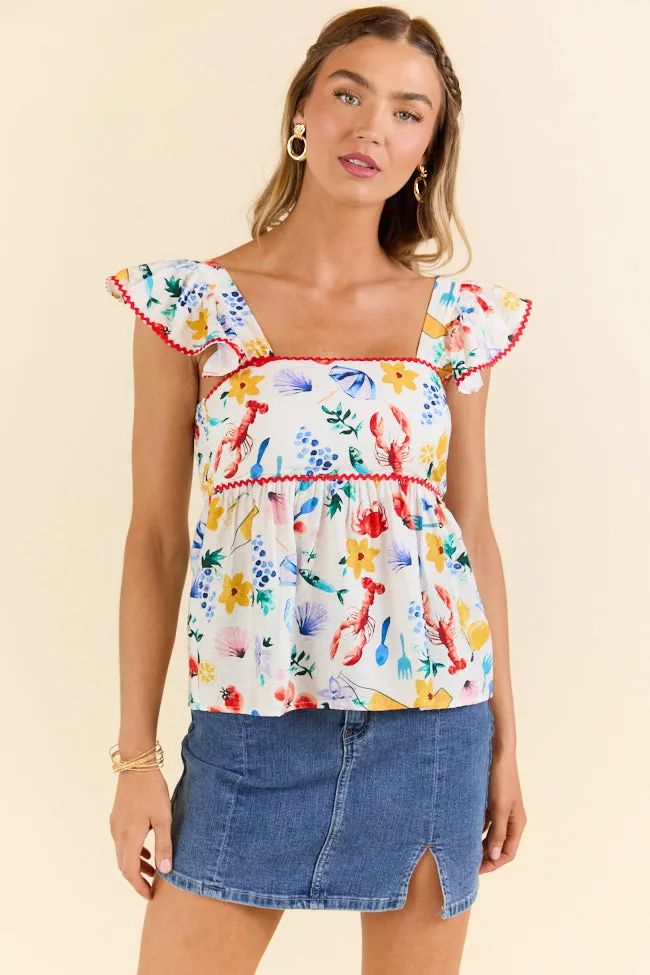 All I've Got Icon Printed Woven Peplum Top