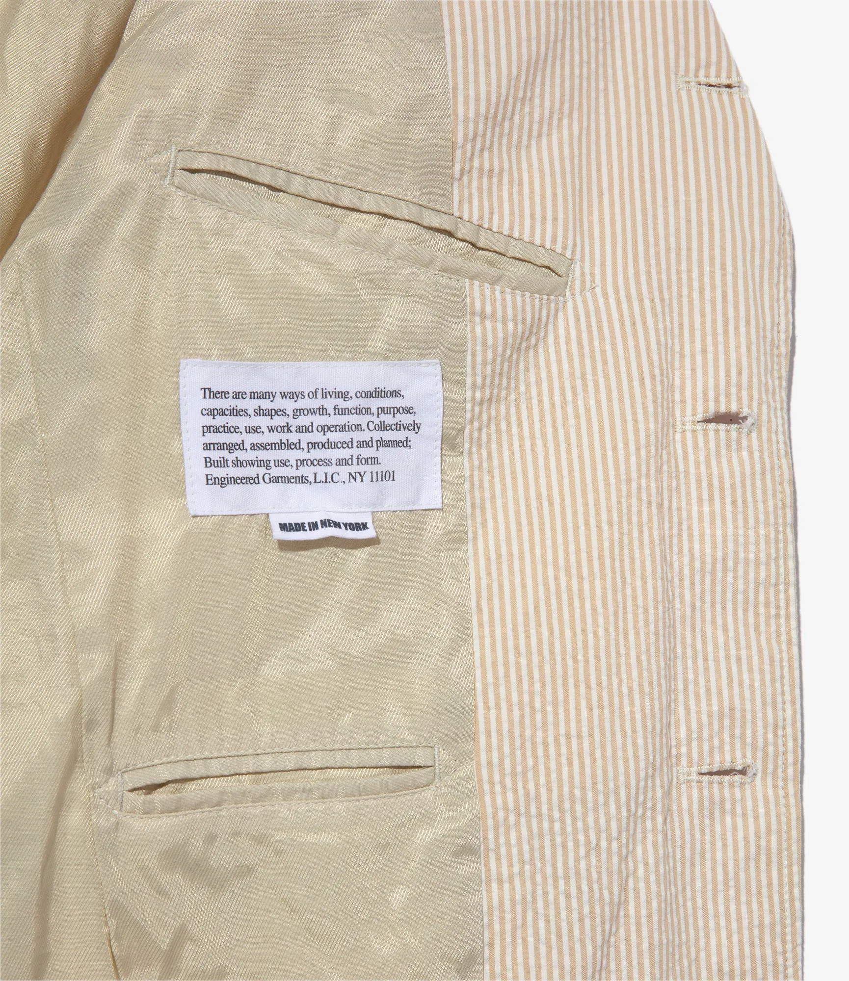 Andover Jacket – Beige Stripe Cotton Seersucker