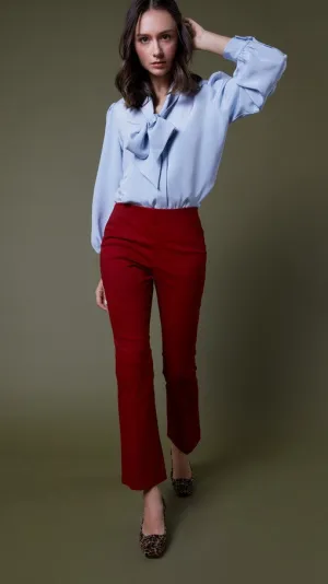 Ann Mashburn Faye Crop Pants - Red Stretch Sateen