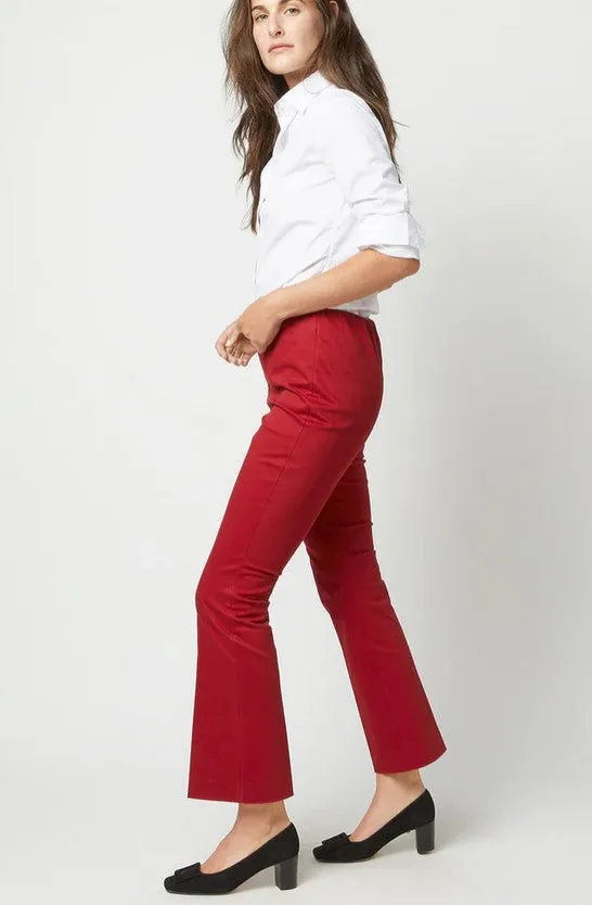 Ann Mashburn Faye Crop Pants - Red Stretch Sateen