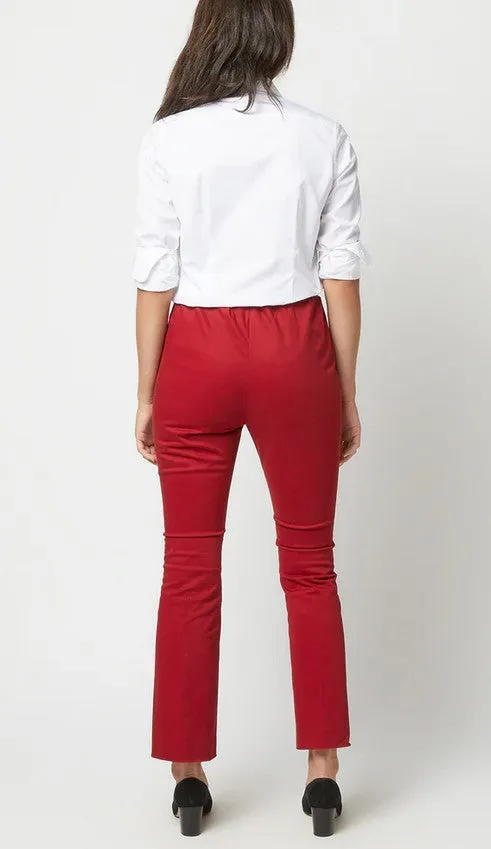 Ann Mashburn Faye Crop Pants - Red Stretch Sateen