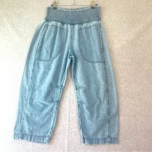 Anthropologie Pilcro Lagenlook Cropped Barrel Jeans Pants small #AJ
