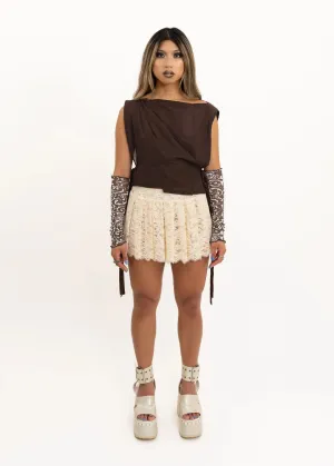 Asymmetric cotton drape top