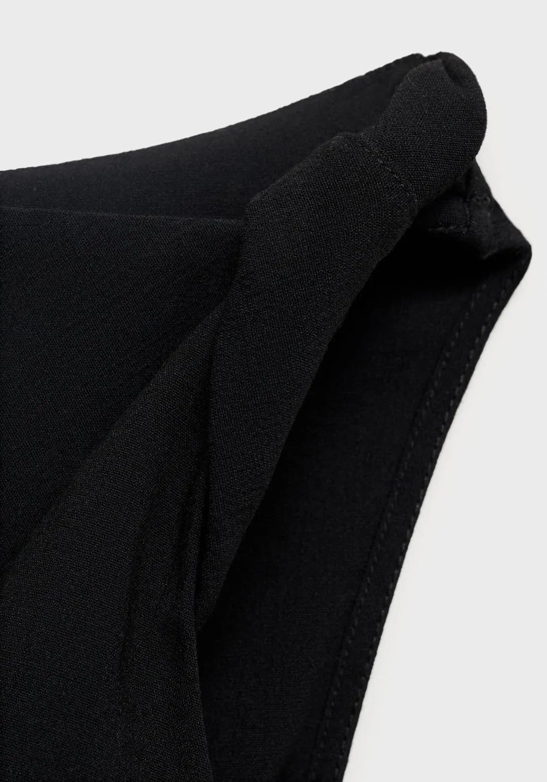 Asymmetrical Draped Top With Straps - Black