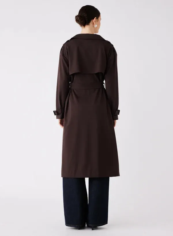 Avenue Trench Coat - Chocolate