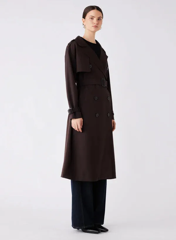 Avenue Trench Coat - Chocolate