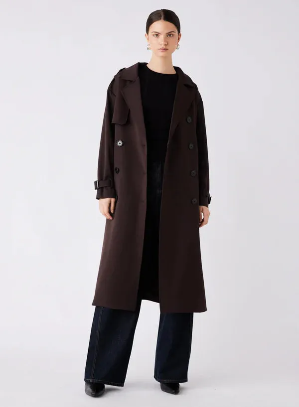 Avenue Trench Coat - Chocolate