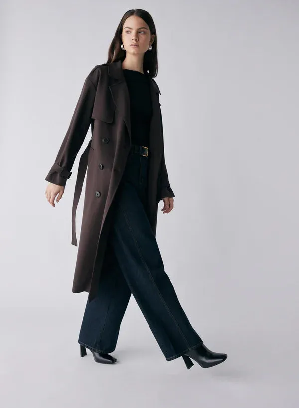 Avenue Trench Coat - Chocolate