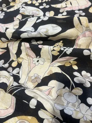 B01 Alberto 005 Silk dévoré ( burnout) with flower print