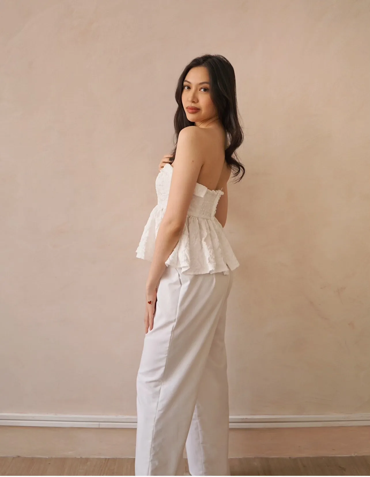 Barbara peplum top (WHITE)