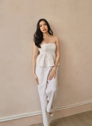 Barbara peplum top (WHITE)