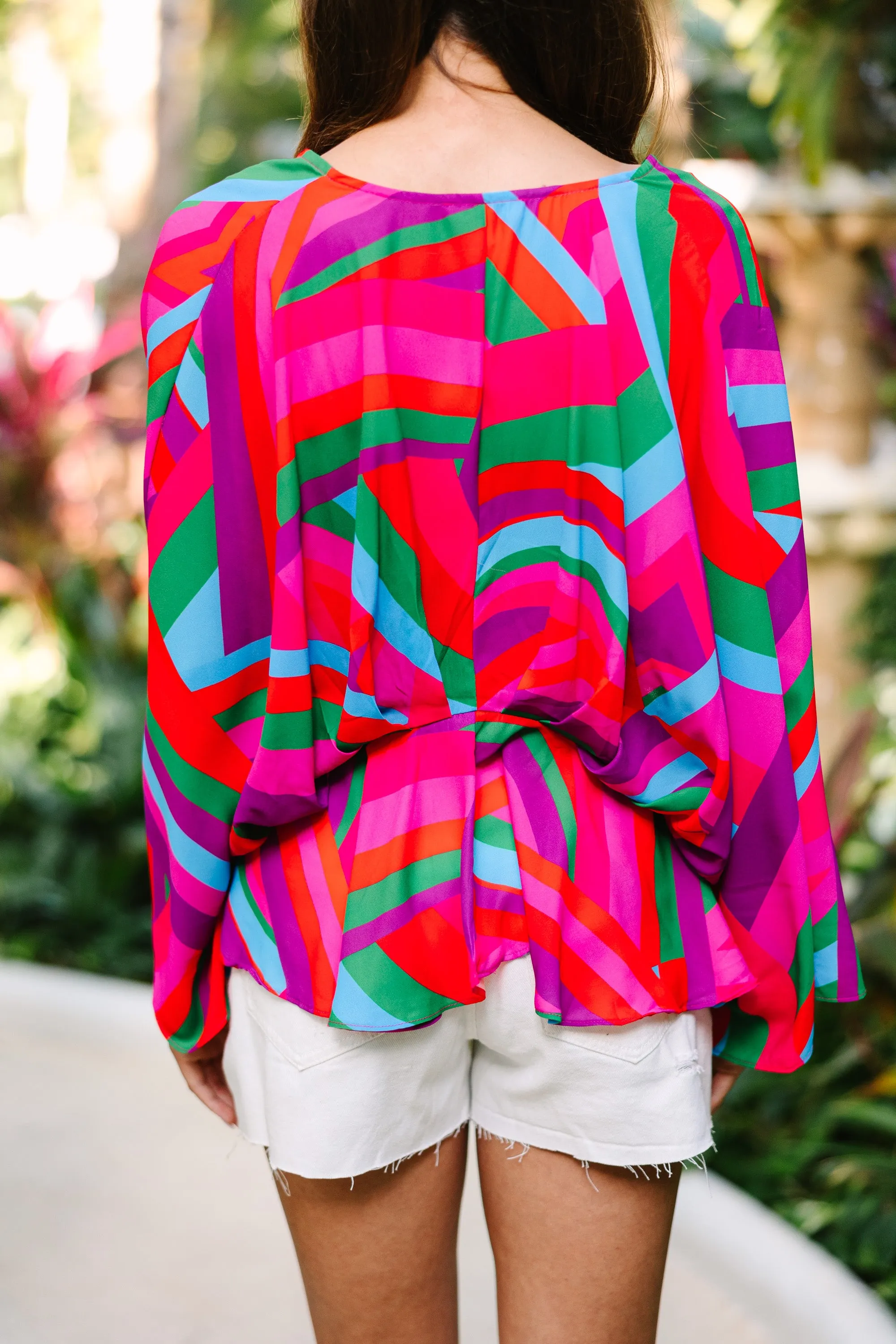 Be Your Best Red Abstract Blouse