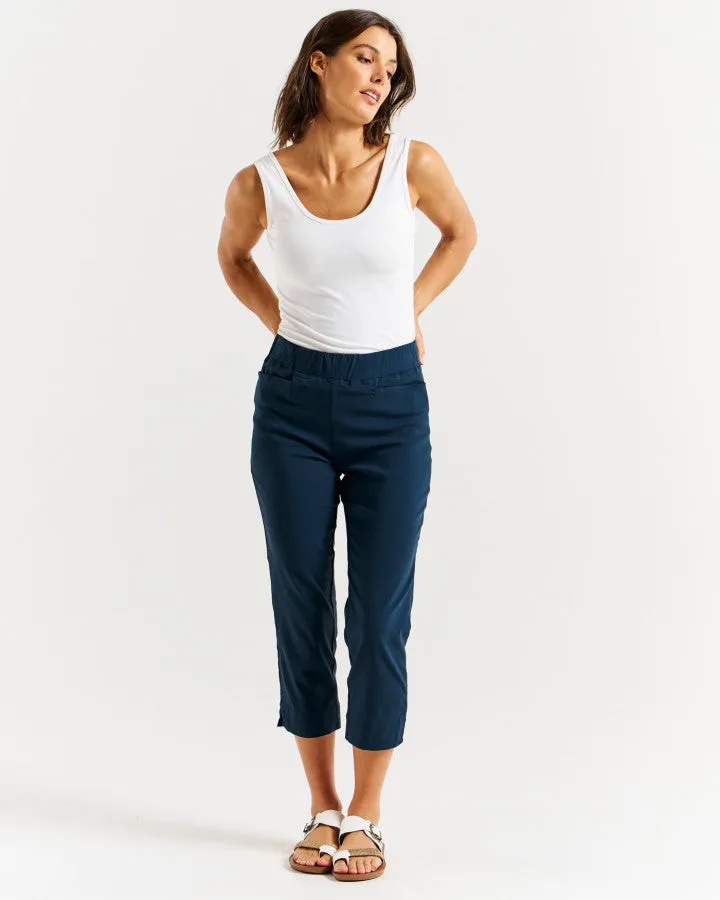 Betty Basics Crop Bengaline Pant - Navy