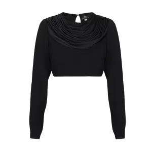 Black Crop with Drape