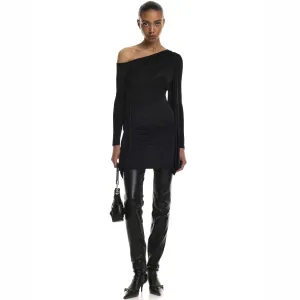 Black Draped Mini Dress Regular Price