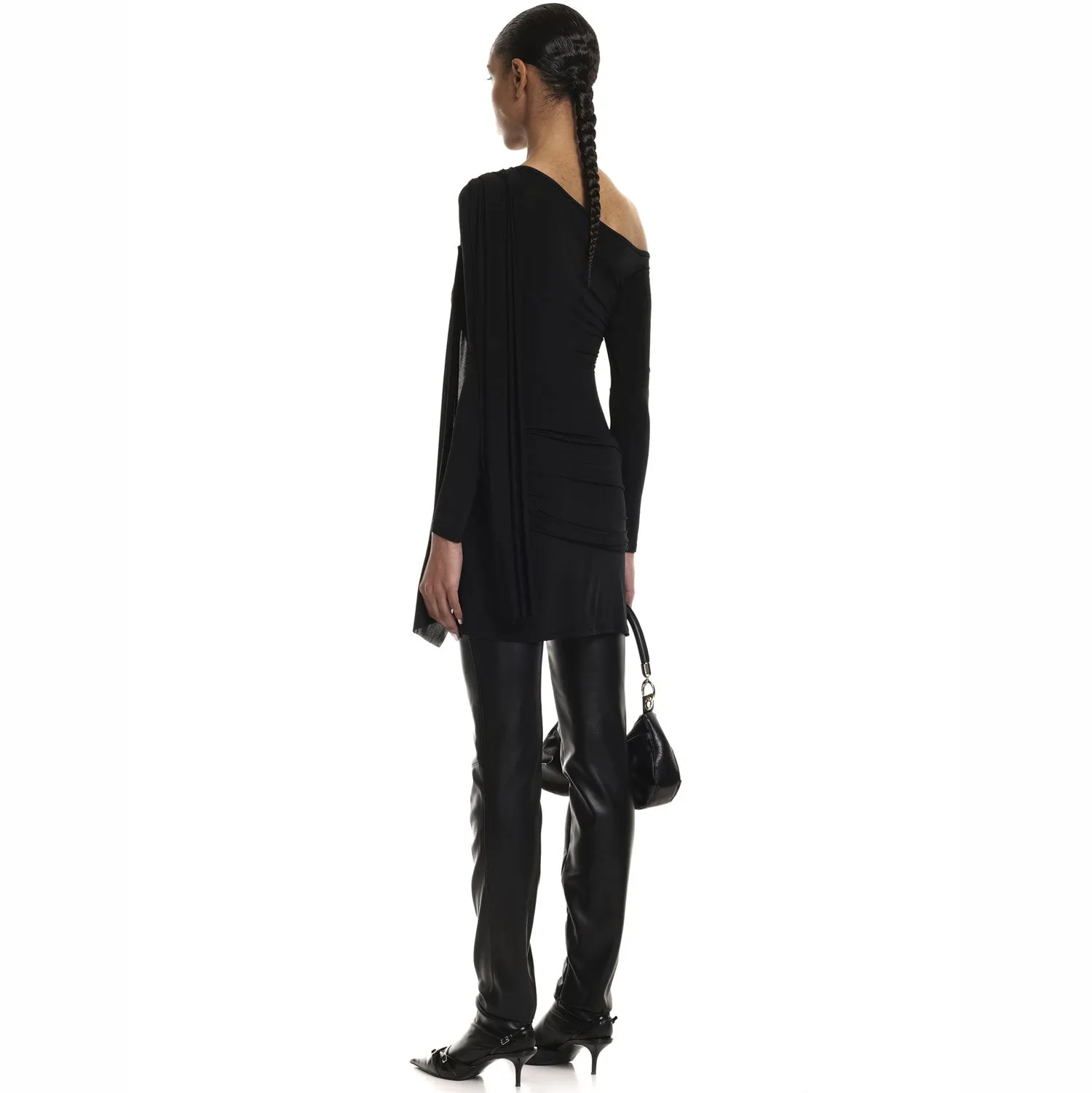Black Draped Mini Dress Regular Price