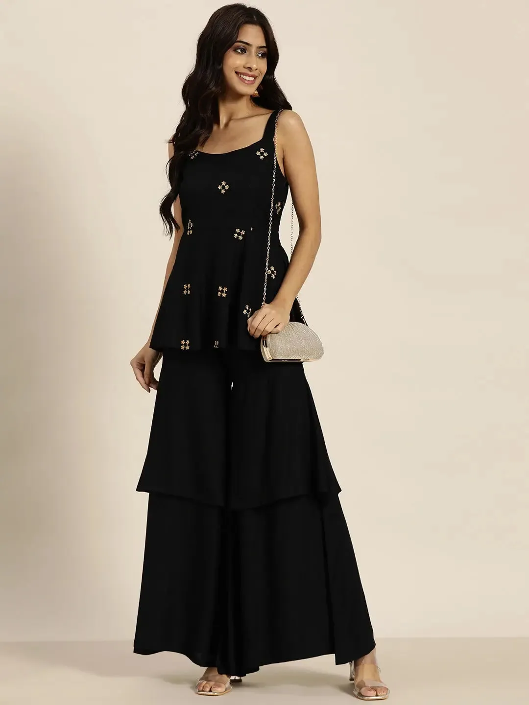 Black Frilly Liva Pants