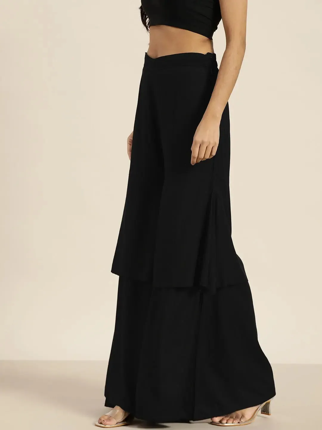 Black Frilly Liva Pants