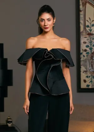 Black quilted structural corset
