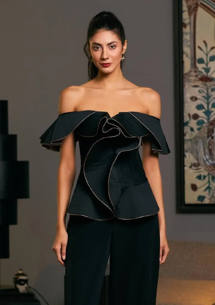 Black quilted structural corset