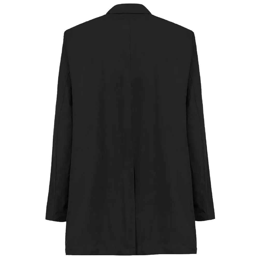 Black Recycled Polyester Men Trench