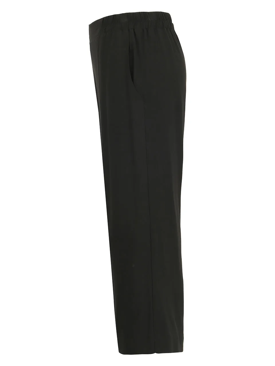 Black Straight Crop Leg Pants w/ Pockets