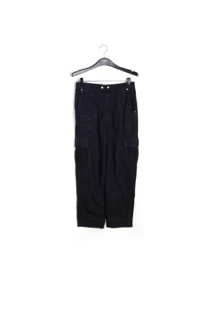 Black straight-leg cargo jeans