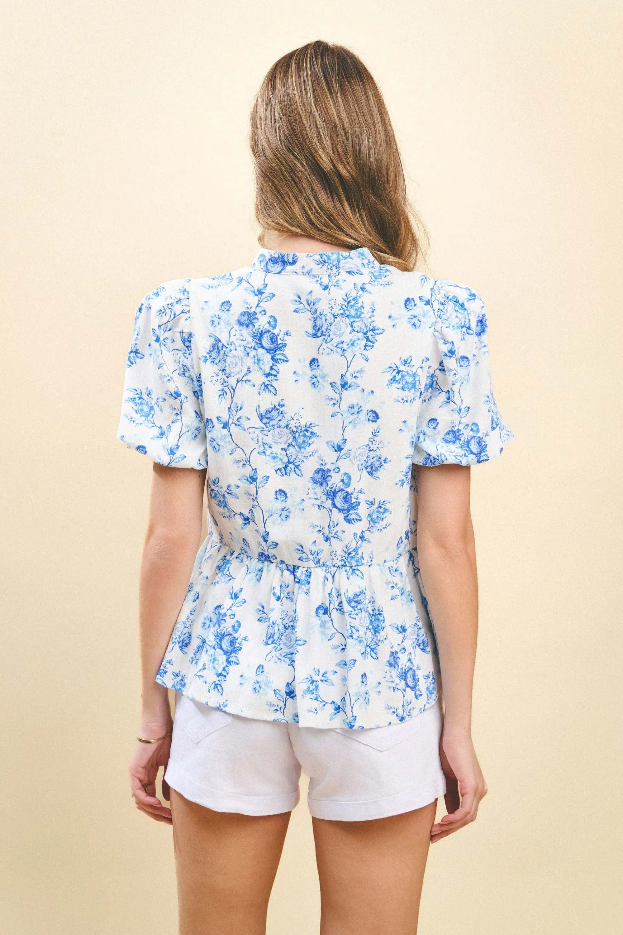 Blue Floral Top