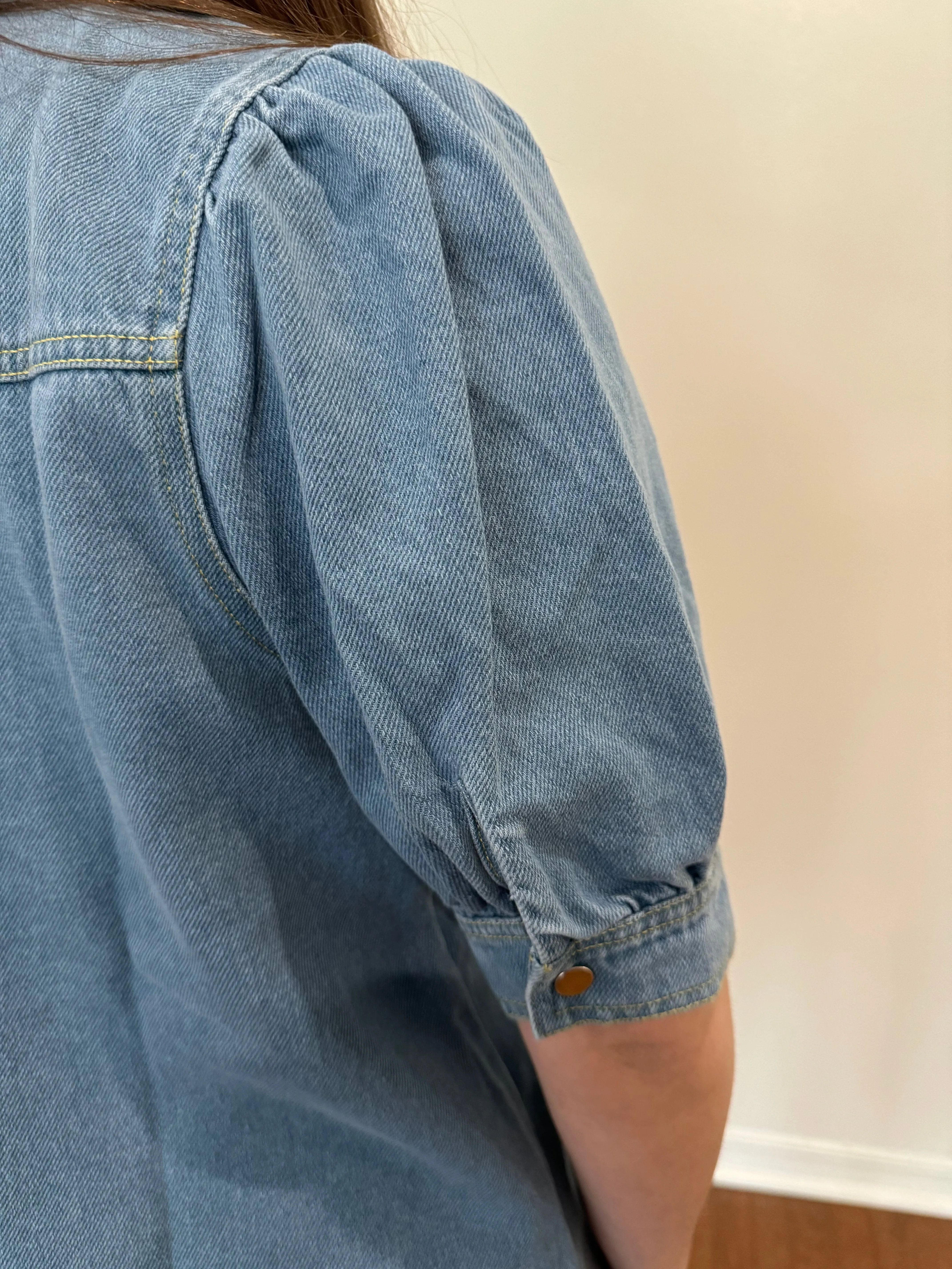 Blue Jean Bow Top