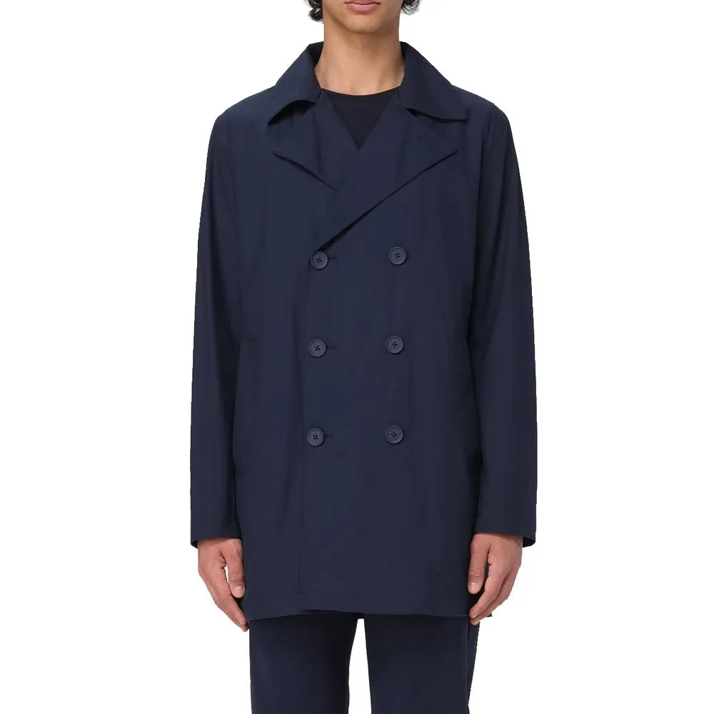 Blue Recycled Polyester Men Jacket