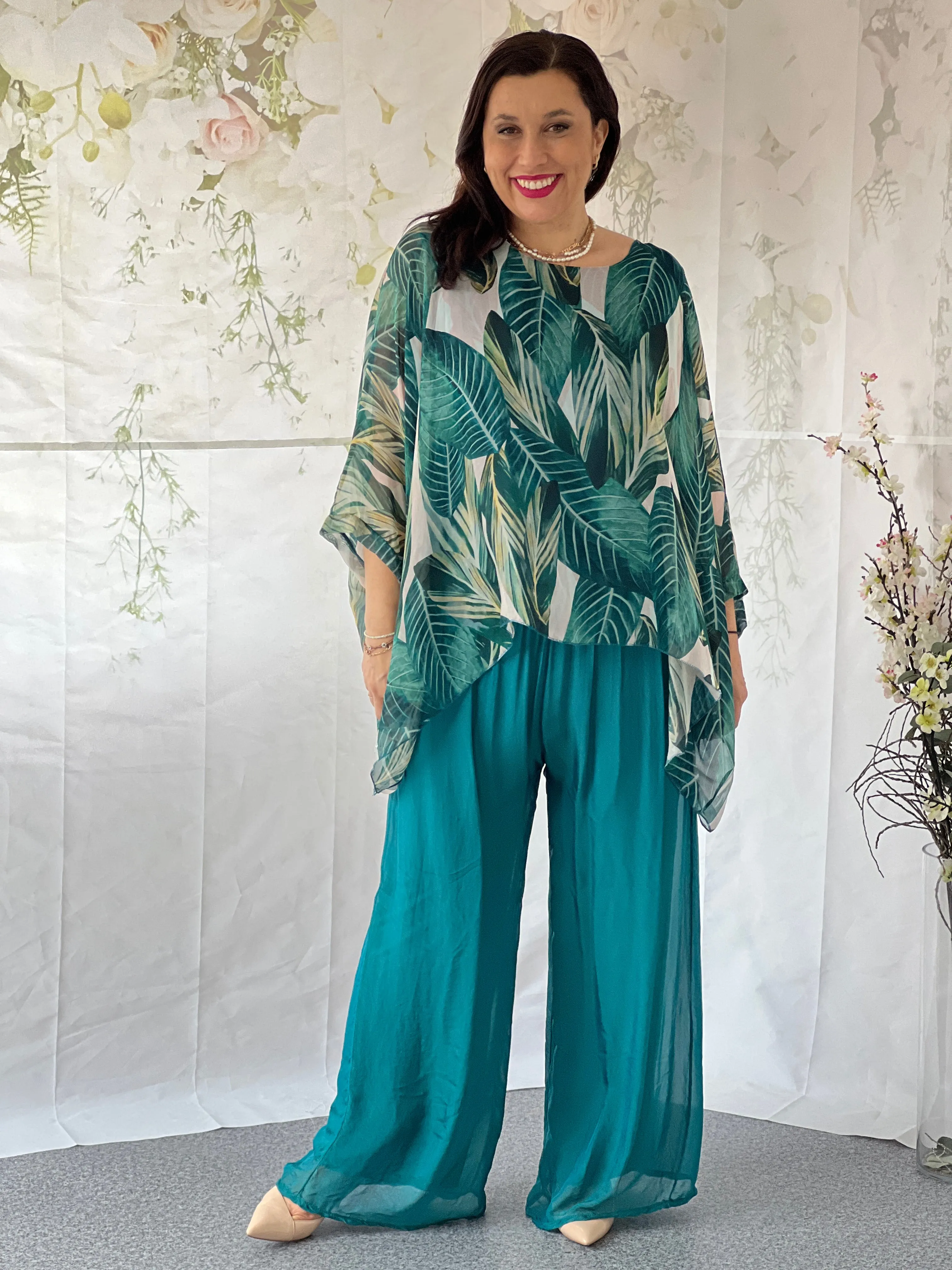 Brax Leaf Silk Top