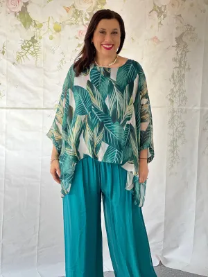 Brax Leaf Silk Top