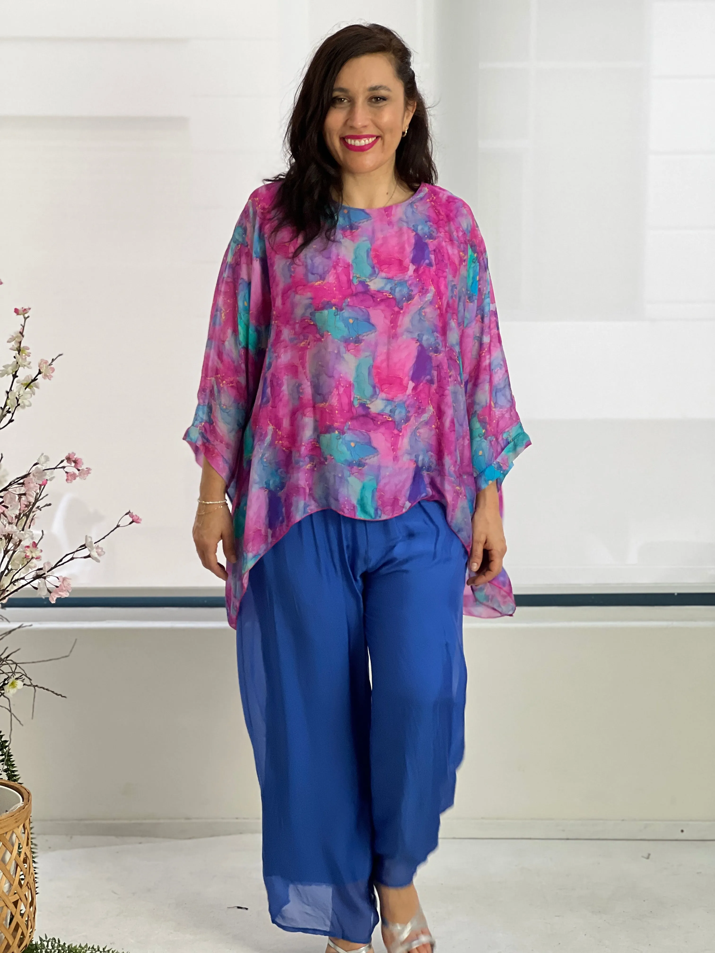 Brax Magenta Silk Top