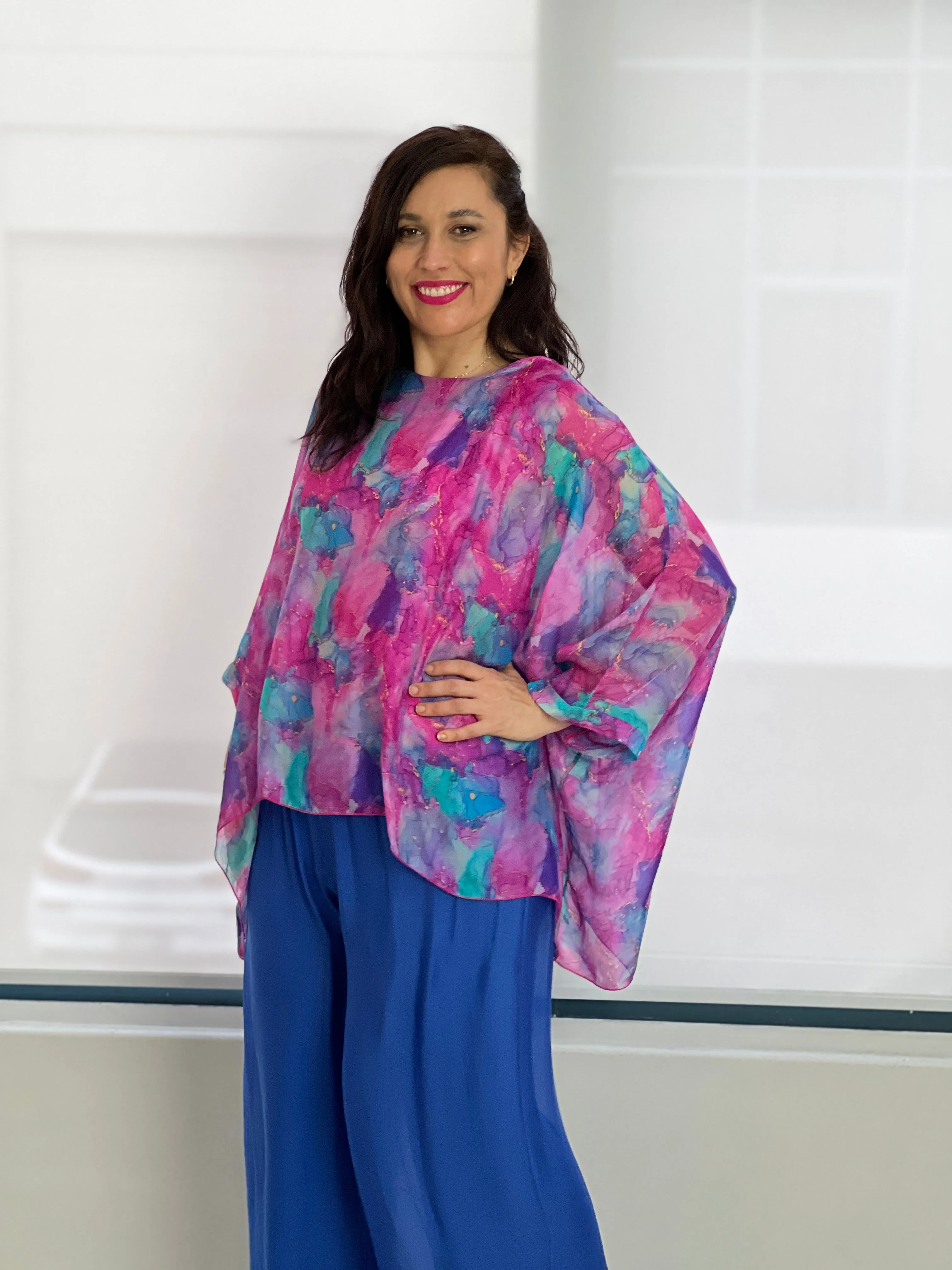 Brax Magenta Silk Top