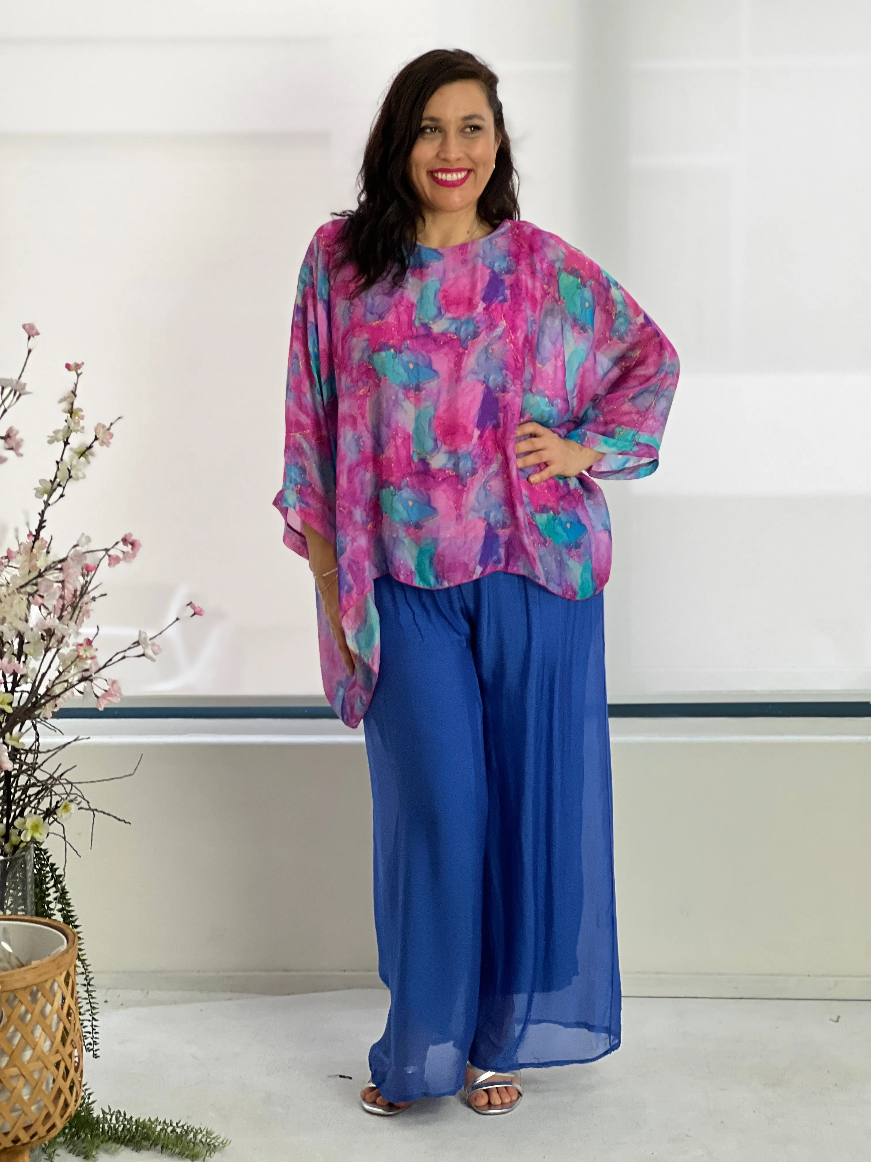 Brax Magenta Silk Top