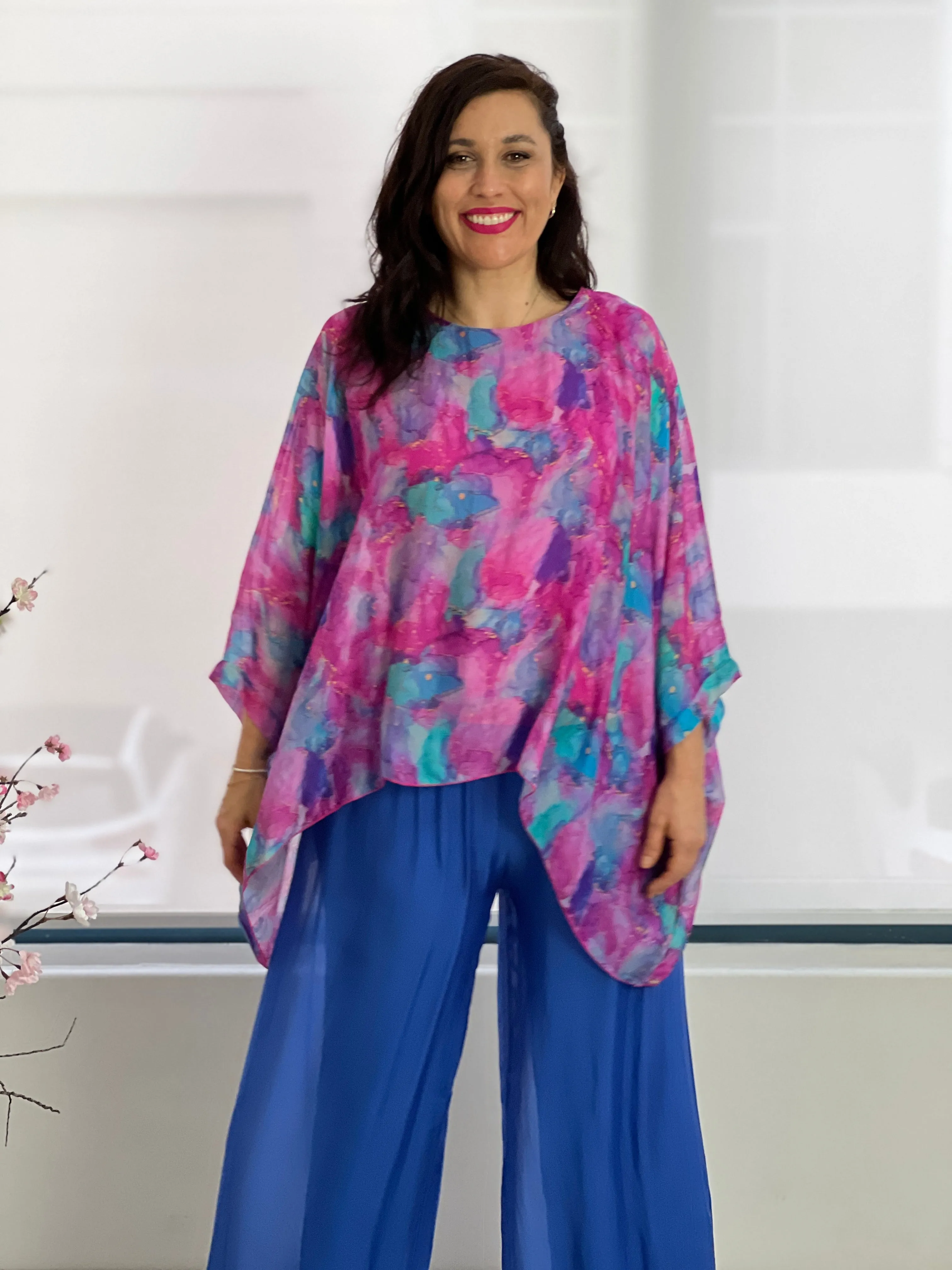 Brax Magenta Silk Top