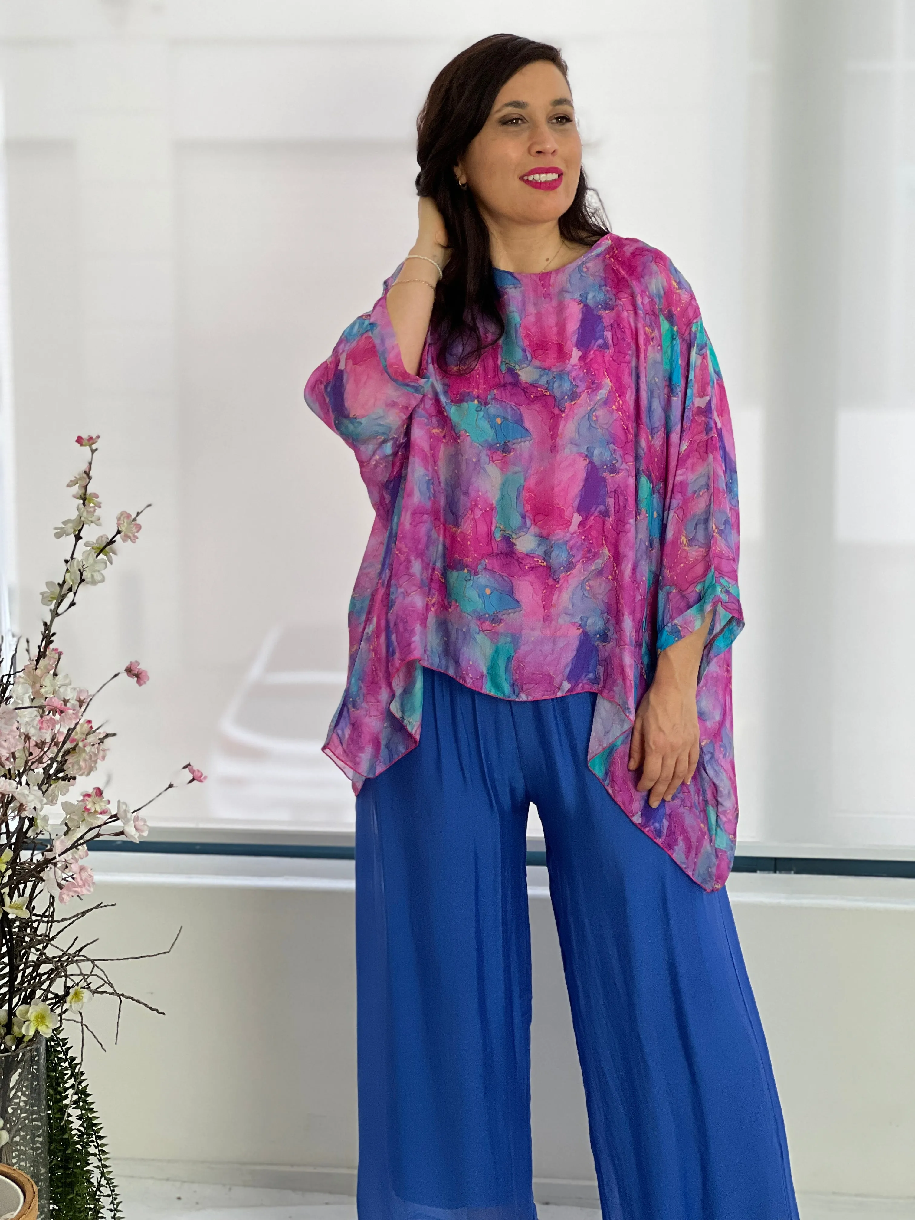 Brax Magenta Silk Top